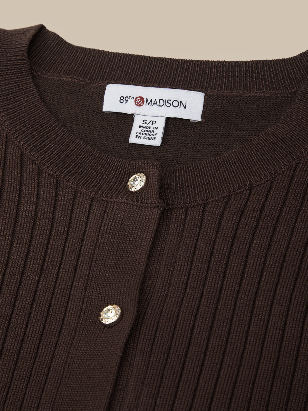 Rib Button Front Cardigan