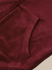 Close-up of a maroon fabric texture