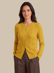 Cable Knit Button Front Cardigan
