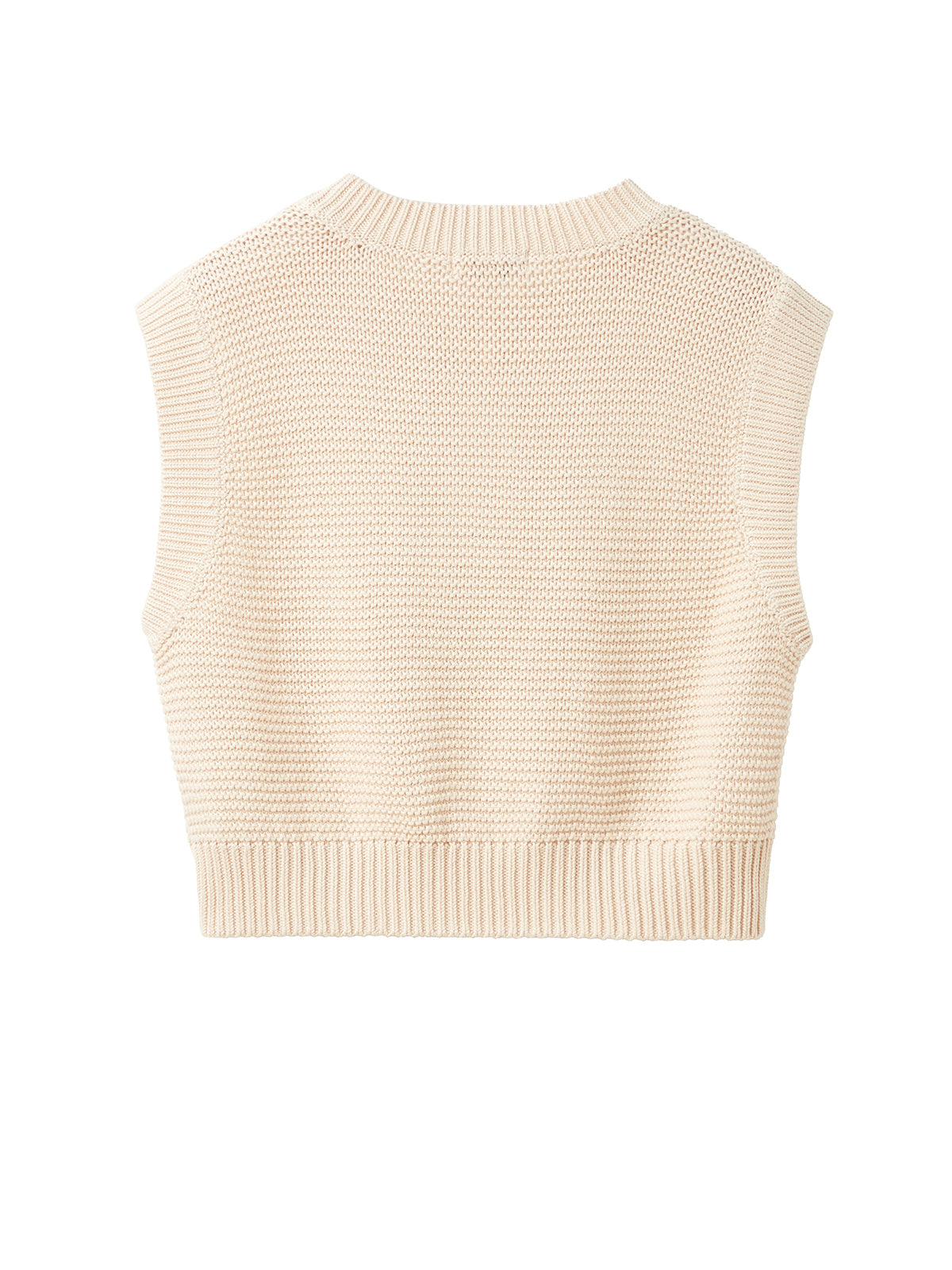 Cotton Cable Crewneck Vest
