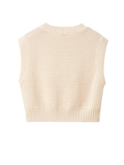 Cotton Cable Crewneck Vest