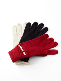 Knit Gloves With Pearls