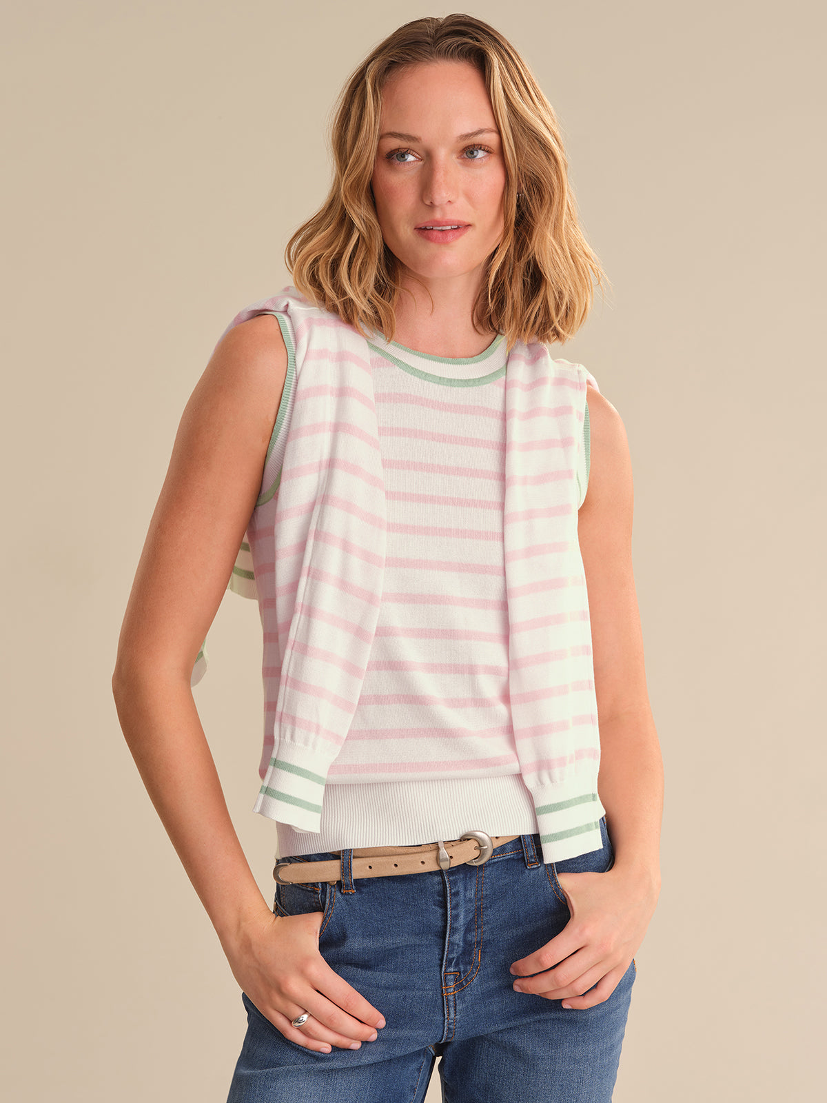 Stripe Crewneck Tank