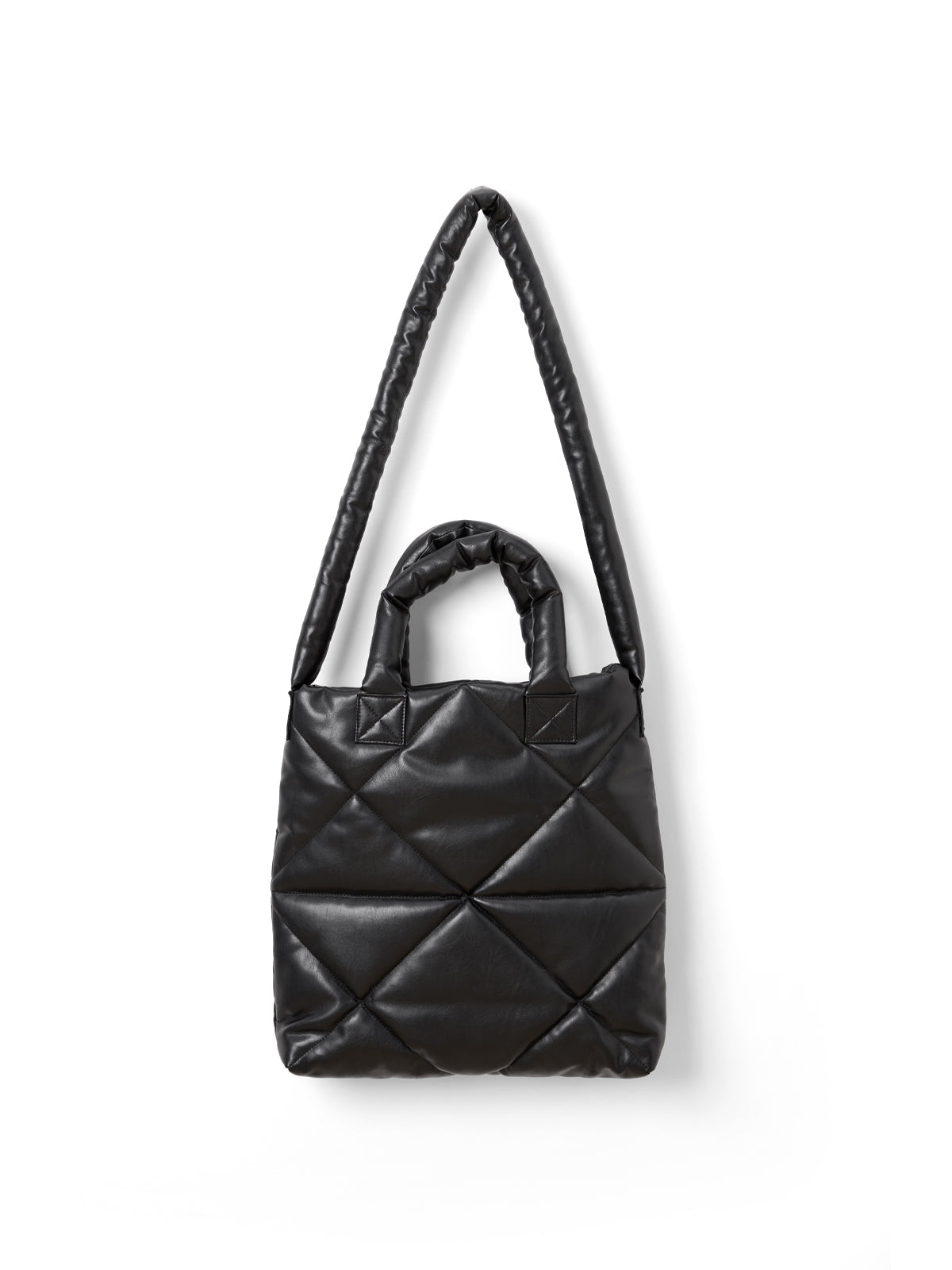 Faux-Leather Quilted Tote Bag