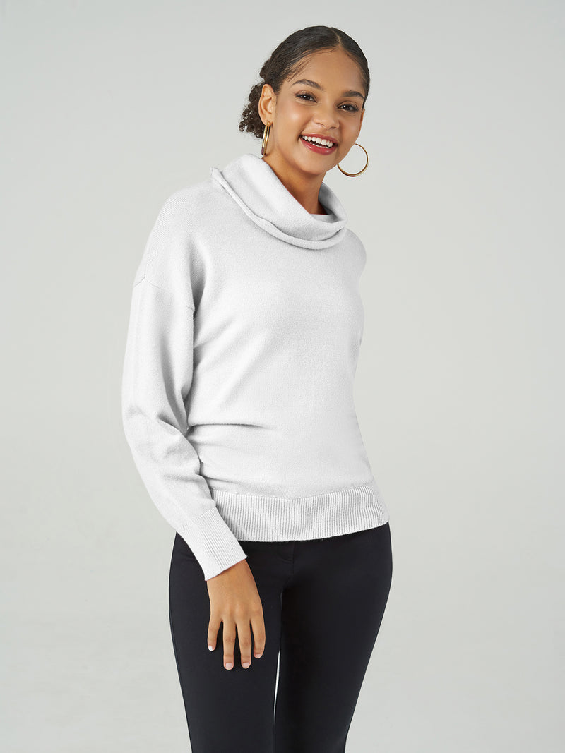 Dolman Sleeve Cowl Neck Pullover