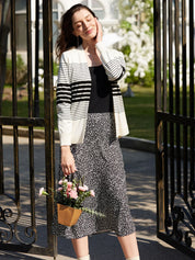 Stripe Open Front Cardigan