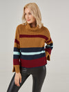 Colorblock Turtleneck Pullover