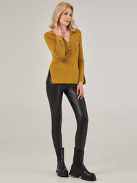 Johnny Collar Flare Sleeve Pullover