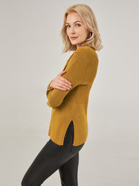 Johnny Collar Flare Sleeve Pullover