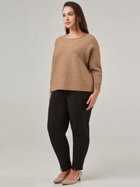 Plus Horizontal Mini Cable Stitch Dolman Pullover