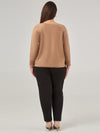 Plus Horizontal Mini Cable Stitch Dolman Pullover