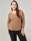 Plus Horizontal Mini Cable Stitch Dolman Pullover