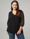Sweetheart Neck Ruched Sleeve Top