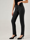 Petite Luxe Ponte Five Pocket Straight Leg Little Black Pants