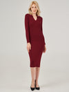 Long Sleeve Knit Polo Neck Dress