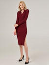 Long Sleeve Knit Polo Neck Dress