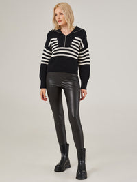 Half Zip Stripe Pullover