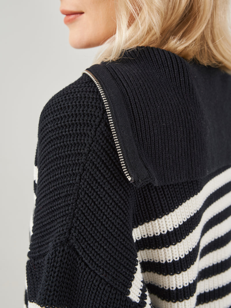 Half Zip Stripe Pullover