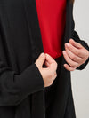 Directional Rib Drape Open Cardigan