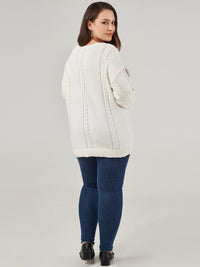 Plus Crewneck Cable Sweater Pullover