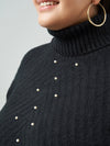 Plus Pearl Embellished Turtleneck Sweater