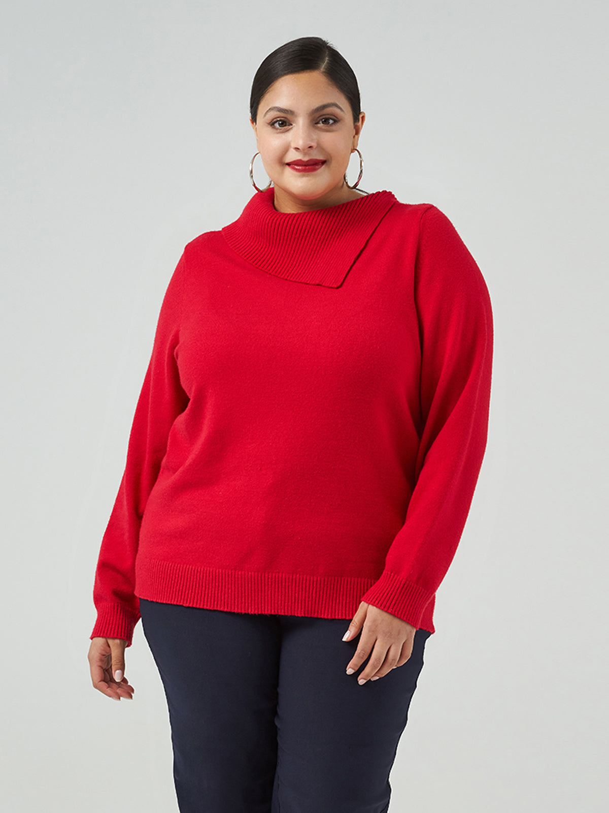 Madison Cabled Split-Neck Sweater