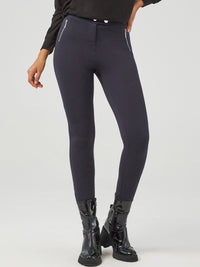 Luxe Ponte Skinny Zip Detail Trousers