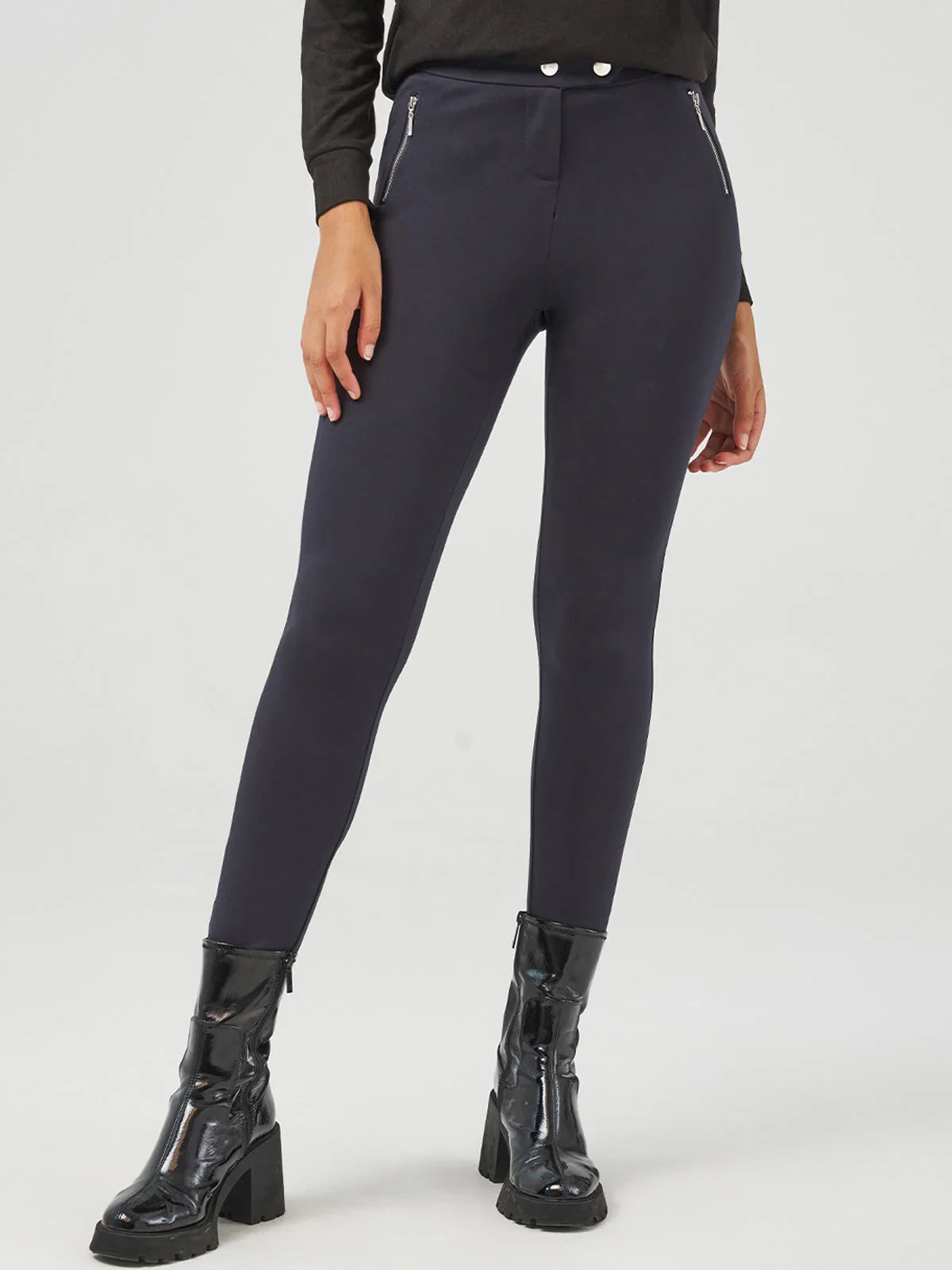 Luxe Ponte Zip Pockets Skinny Pants