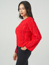 Boatneck Sequin Cable Sweater