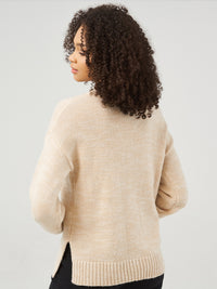 Cable Drop Shoulder Pullover Sweater
