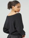 Lace Inset V-Neck Pullover