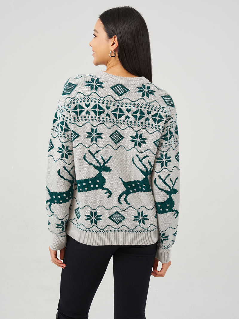 Holiday Jacquard Crewneck Sweater