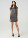 Metallic Cowl Neck Sheath Dress