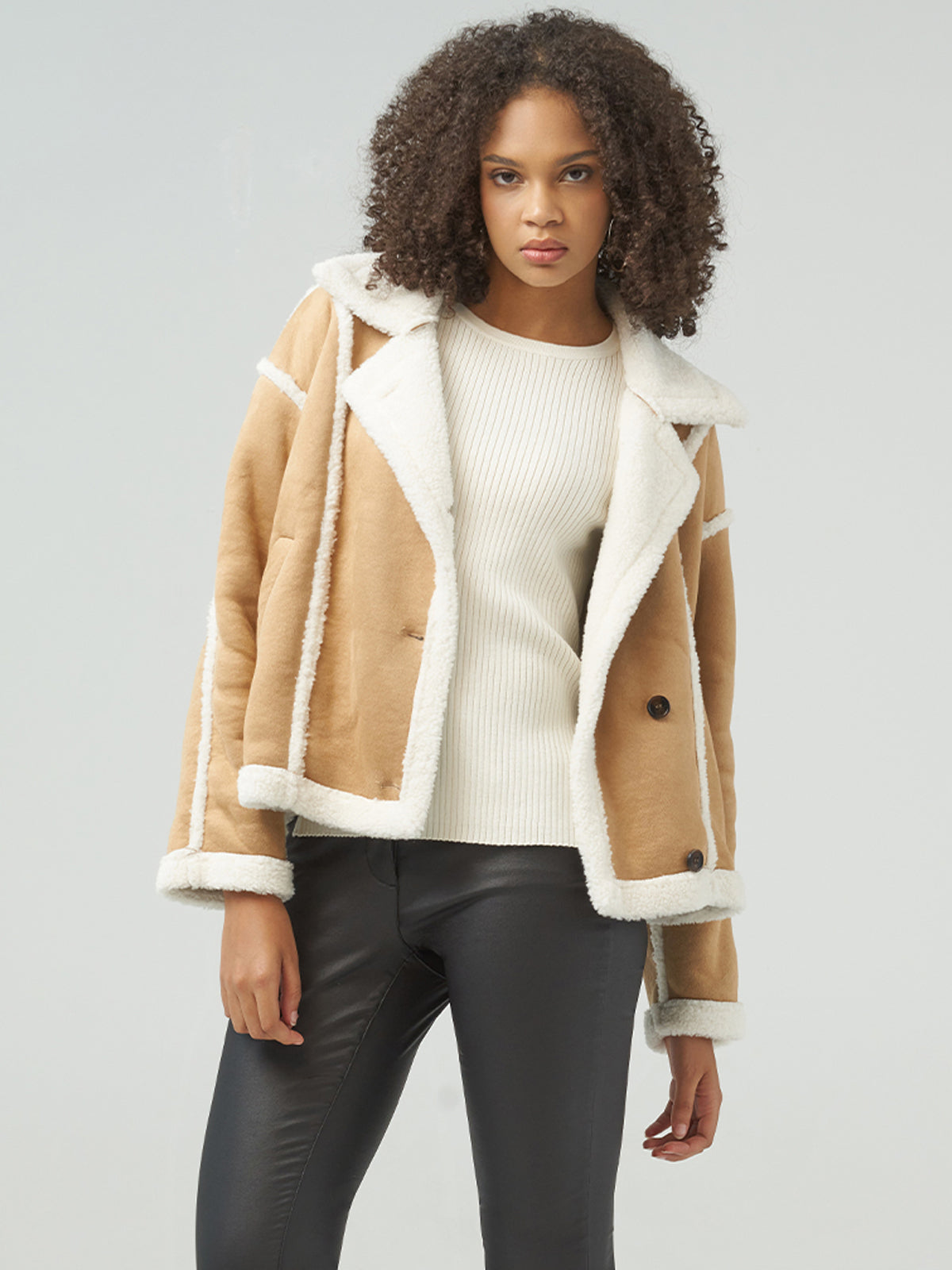 Faux suede hot sale coat