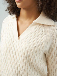 Cable V-Neck Collar Sweater Pullover