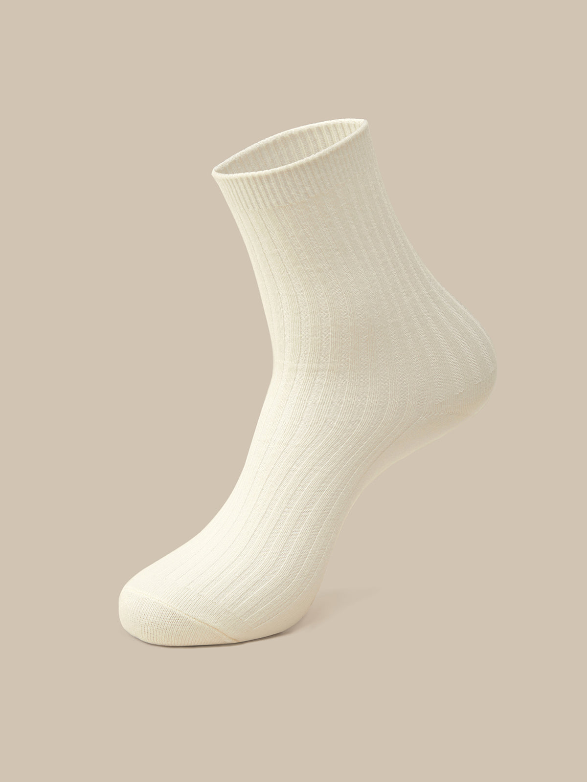 Wool Blend Ribbed Crew Socks