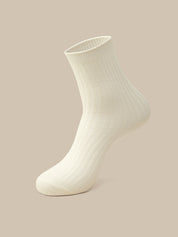 Wool Blend Ribbed Crew Socks