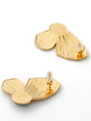 Petal Stud Earrings With Zircon