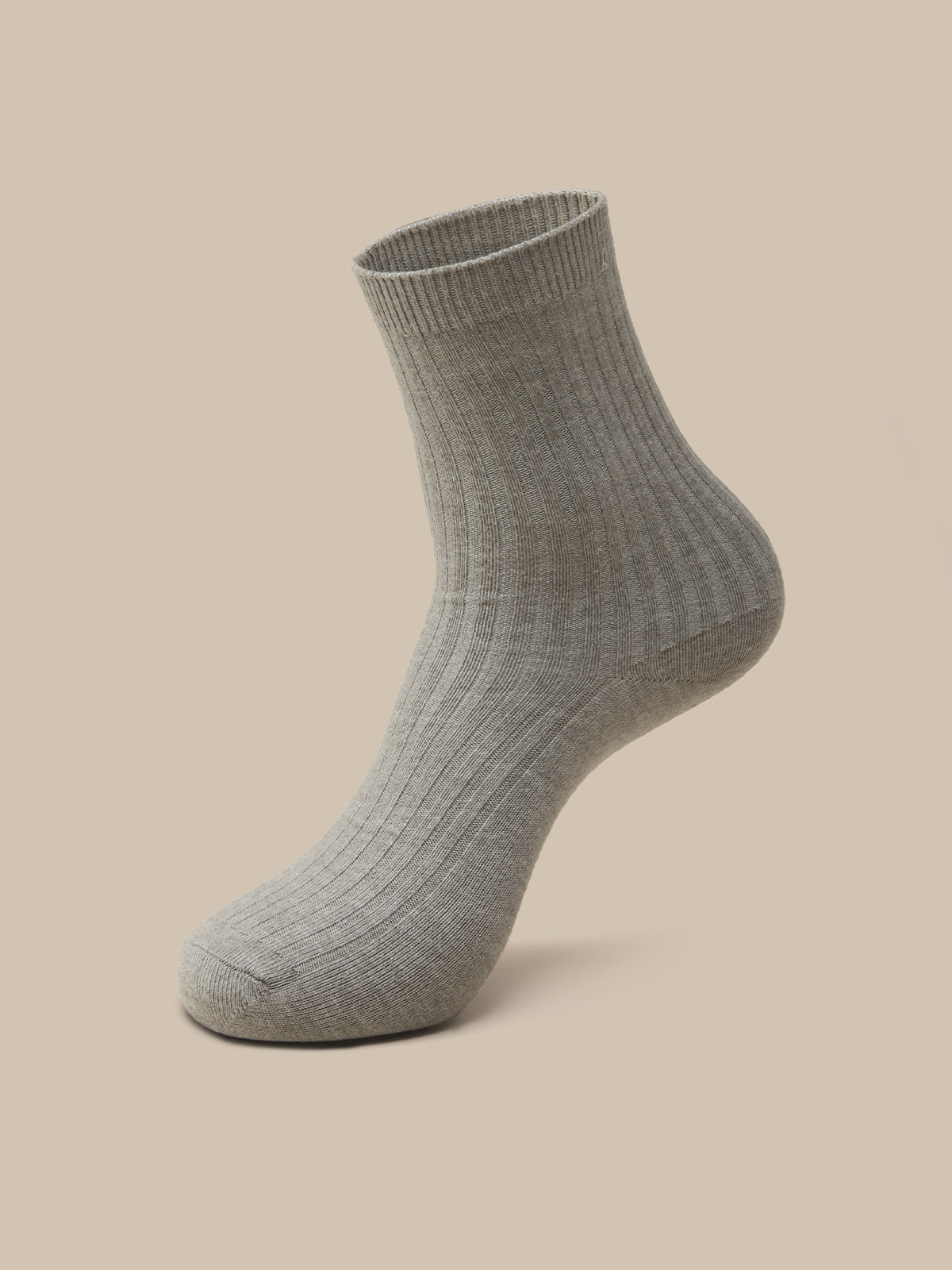 Wool Blend Ribbed Crew Socks