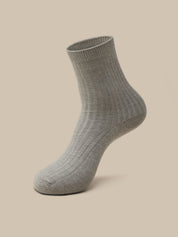 Wool Blend Ribbed Crew Socks