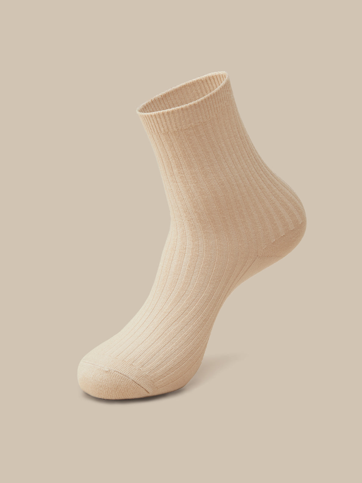 Wool Blend Ribbed Crew Socks