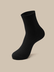 Wool Blend Ribbed Crew Socks