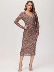 Zebra Stripe Wrap Dress