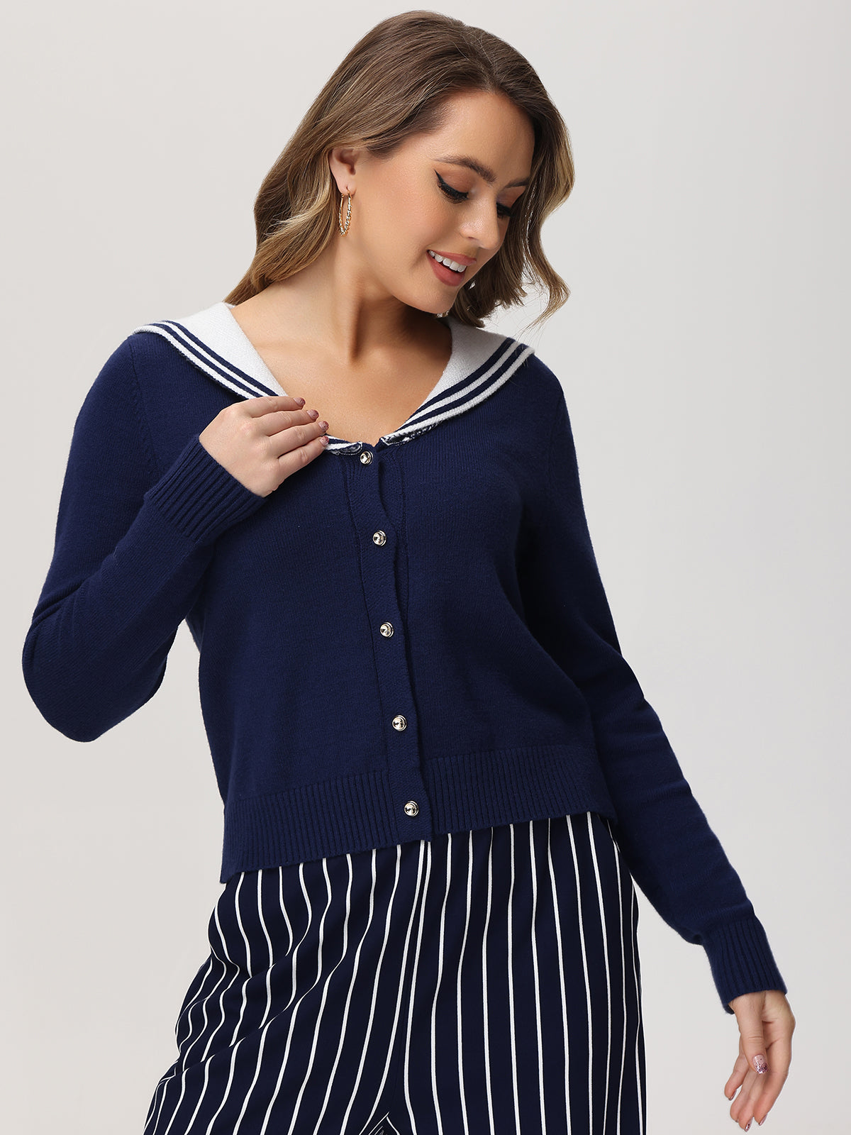 Sailor 2025 collar cardigan