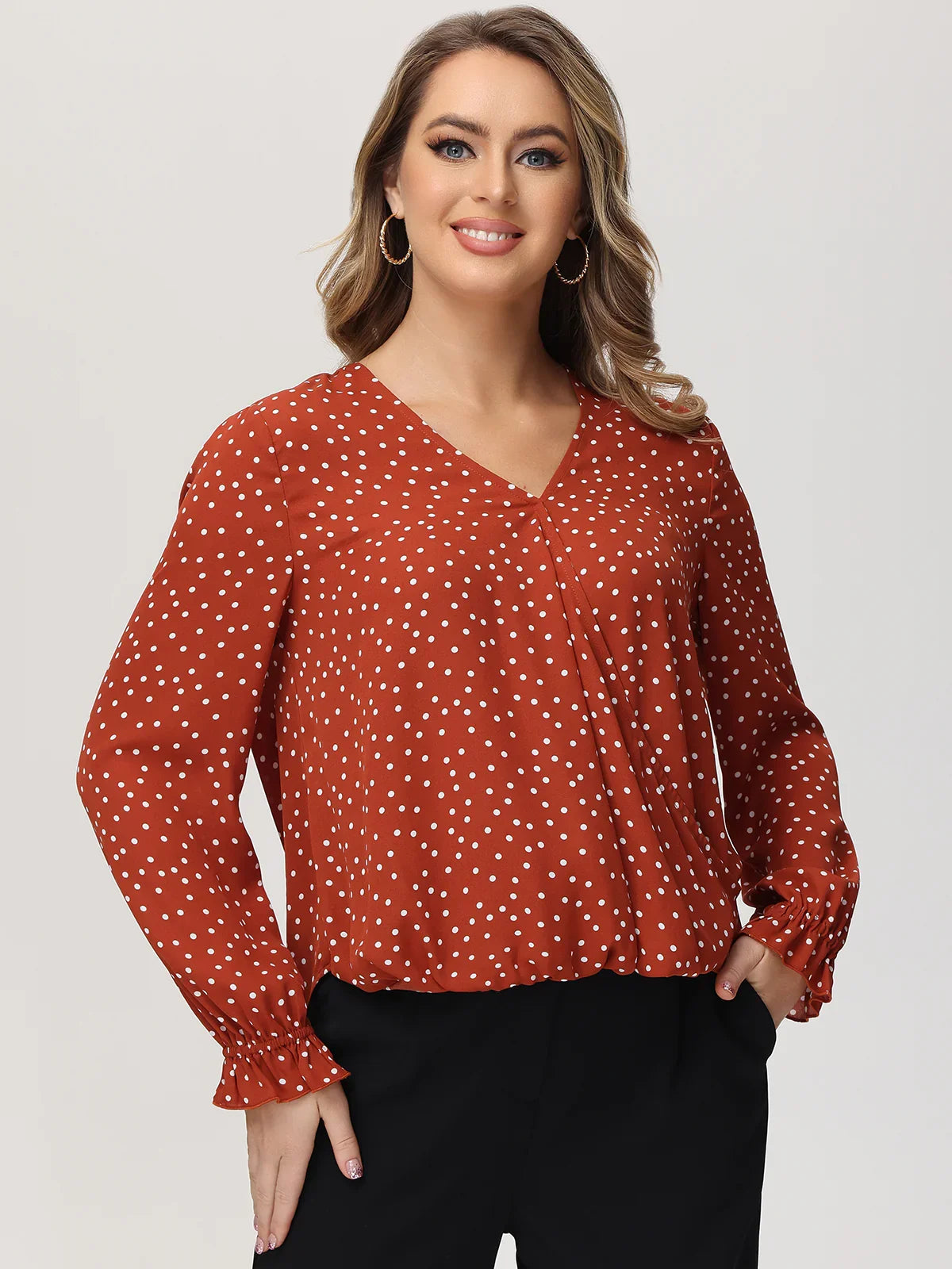 Polka Dots Wrap Top