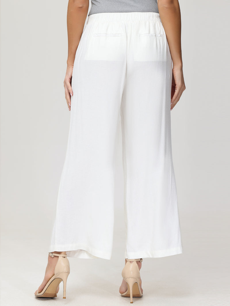 Crop Wide Leg Pull-On Pants