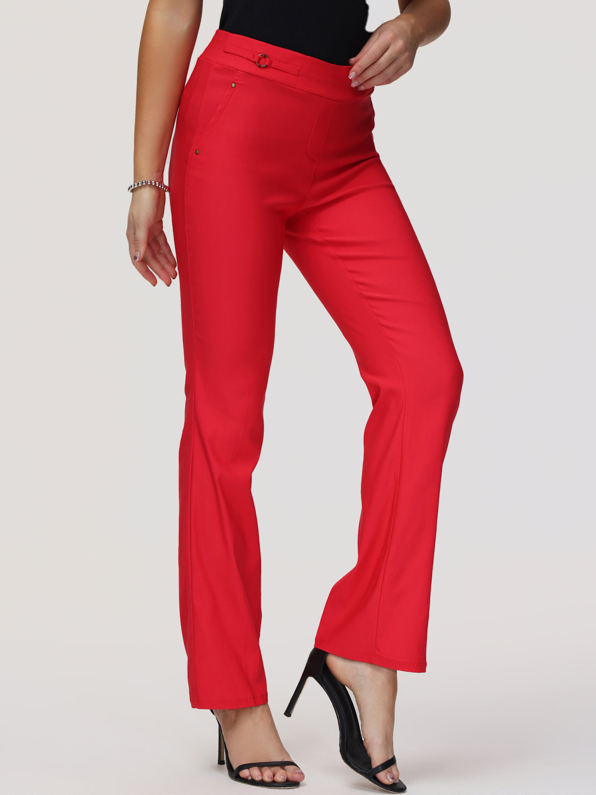 89th + Madison Mid-Rise Straight Leg Luxe Pull-On Pants