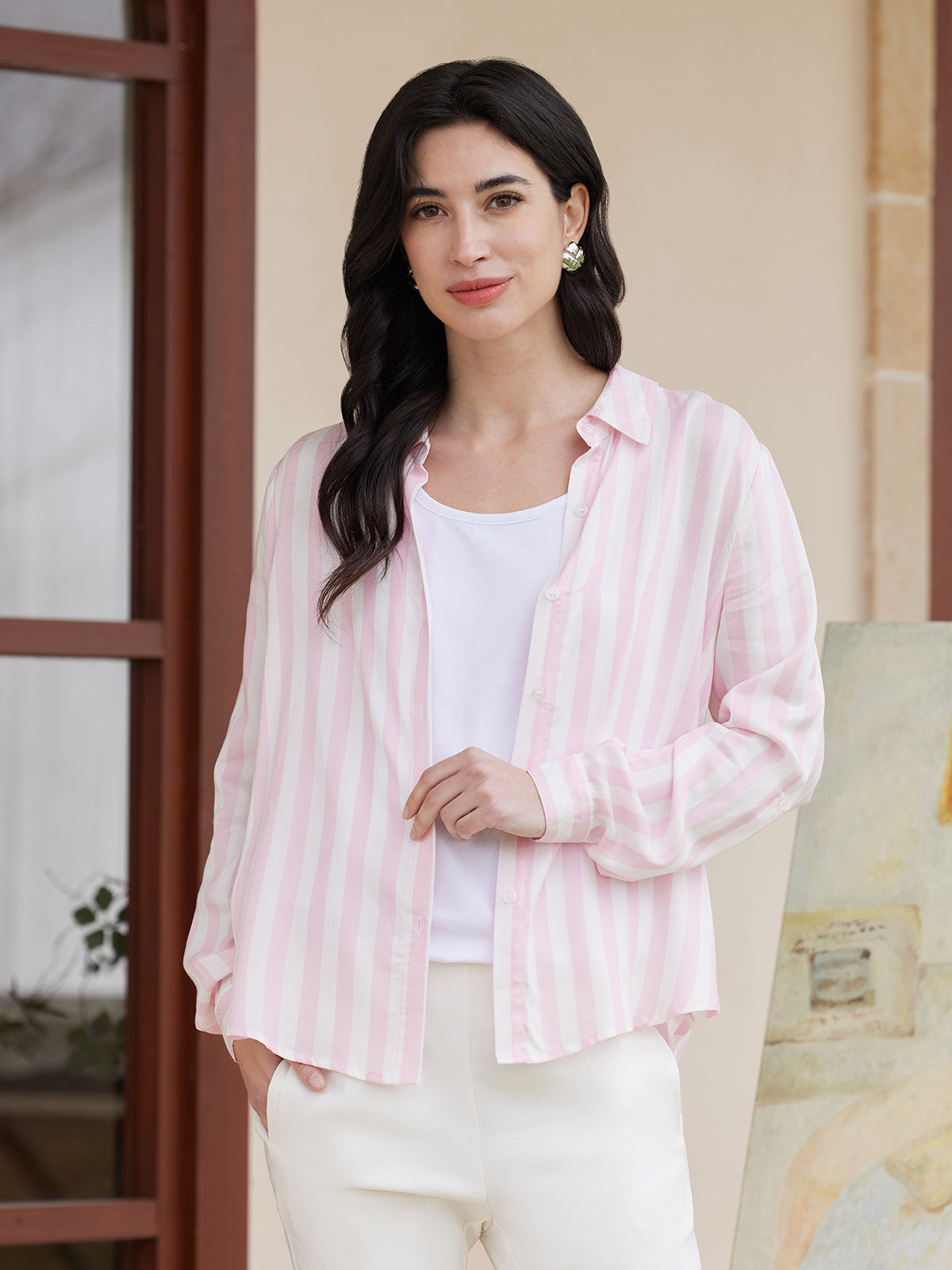 89th & Madison Stripe Button Up Shirt