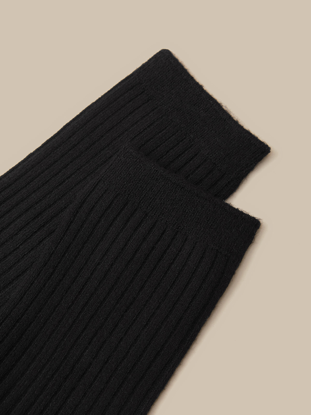Wool Blend Ribbed Crew Socks