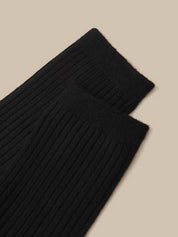 Wool Blend Ribbed Crew Socks
